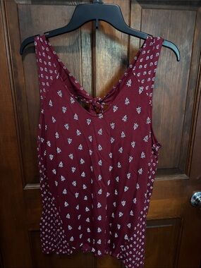 Old Navy Burgundy Printed Tank Top